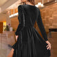 Round Neck Long Sleeve Knee Length Dress
