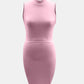 Cutout Mock Neck Sleeveless Dress