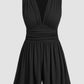 Ruched Plunge Sleeveless Romper