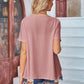 Eyelet Open Front Short Sleeve Cover Up