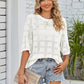 Openwork Round Neck Knit Top