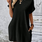 Full Size Round Neck Short Sleeve Mini Dress