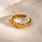 MOM Stainless Steel Open Gold Ring