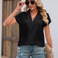 Button Up Collared Neck Short Sleeve Shirt