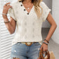 Openwork V-Neck Short Sleeve T-Shirt