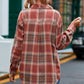 Plaid Collared Neck Long Sleeve Shirt
