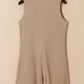 Waffle-Knit Half Button Sleeveless Romper with Pockets