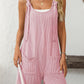 Mandy Texture Adjustable Strap Overalls with Pockets