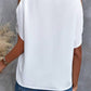 Full Size Notched Cold Shoulder Half Sleeve Blouse