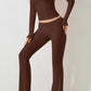 Round Neck Long Sleeve Top and Pants Set