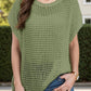 Openwork Round Neck Short Sleeve Cover-Up
