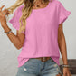 Mandy Eyelet Round Neck Short Sleeve Top