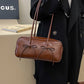 PU Leather Bow Trim Shoulder Bag