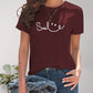 Full Size SMILE Round Neck Short Sleeve T-Shirt