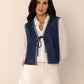Tied Contrast Trim Vest