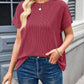 Lovelet Round Neck Short Sleeve Rib T-Shirt