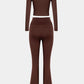 Round Neck Long Sleeve Top and Pants Set