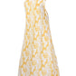 Slit Crisscross Printed Sleeveless Cami Midi Dress