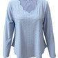 Eyelet Long Sleeve Blouse