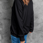 Rhinestone Checkered Lucky Clover Round Neck Sweatshirt