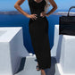 Slit Openwork V-Neck Sleeveless Cover Up