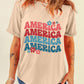 Full Size AMERICA Round Neck Short Sleeve Tan T-Shirt