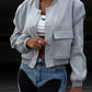 Pocketed Snap Down Baseball Collar Jacket