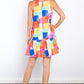 Be Stage Abstract Print Ruffle Hem Mini Dress with Pockets