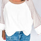 Striped Round Neck Raglan Sleeve Top