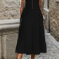 Decorative Button Tiered Tank Dress