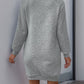 Perfee Texture Mock Neck Long Sleeve Mini Dress