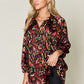 Double Take Full Size Printed Button Up Long Sleeve Shirt