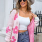 Angel Wings Flower Open Front Long Sleeve Cardigan