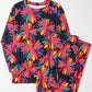 Plus Size Printed Round Neck Top and Drawstring Pants Set