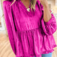 Frill V-Neck Long Sleeve Blouse