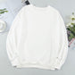 White Round Neck Dropped Shoulder Sweatshirt