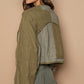 POL Quilted Knit Viding Detail Knit Patch Jacket