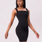 Bead Trim Wide Strap Wrap Dress