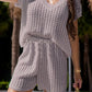 Openwork Short Sleeve Top and Shorts Cover Up Set