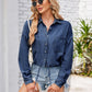 Button Up Long Sleeve Denim Jacket with Breast Pockets