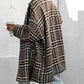 Houndstooth Collared Neck Long Sleeve Coat