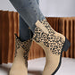 Leopard Suede Block Heel Boots