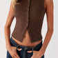 Lovelet Button Up Round Neck Tank