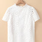 Eyelet Frill Short Sleeve Blouse