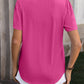 Ruched Square Neck Short Sleeve Blouse