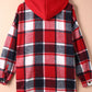 Plaid Button Up Hooded Shacket