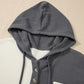 Waffle-Knit Two-Tone Long Sleeve Hoodie
