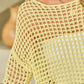 Openwork Round Neck Dropped Shoulder Knit Cover Up