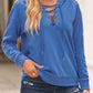 Lace-Up Dropped Shoulder Hoodie