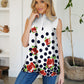 Frill Printed Mock Neck Top